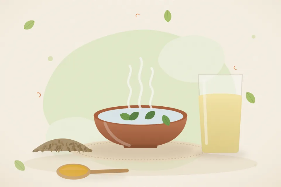 Illustrated still life with ajwain seeds.