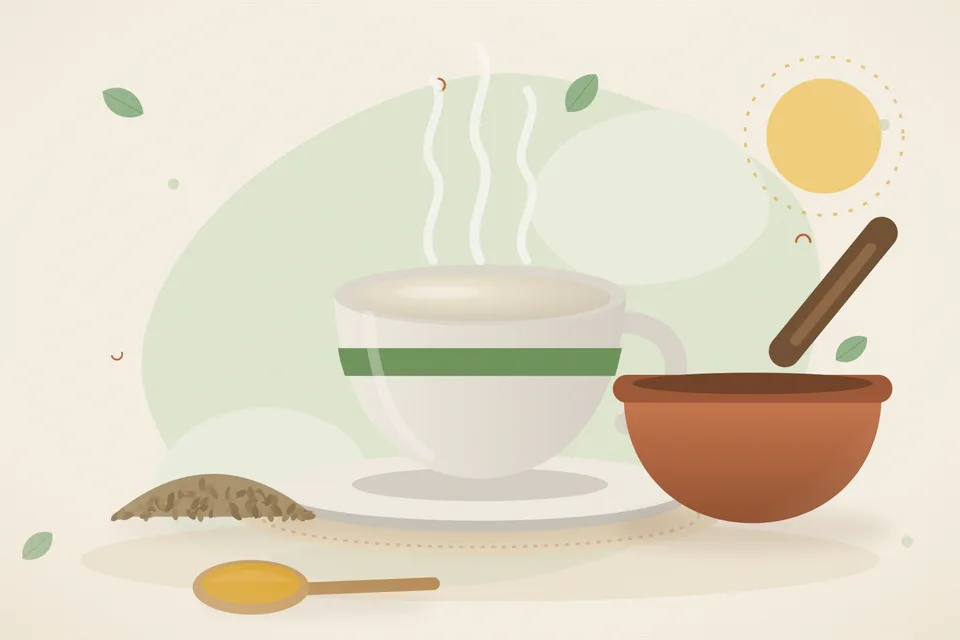 Illustrated still life with ajwain seeds.