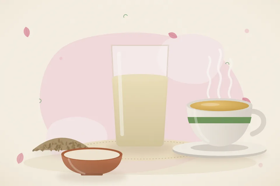 Illustrated still life with ajwain seeds.