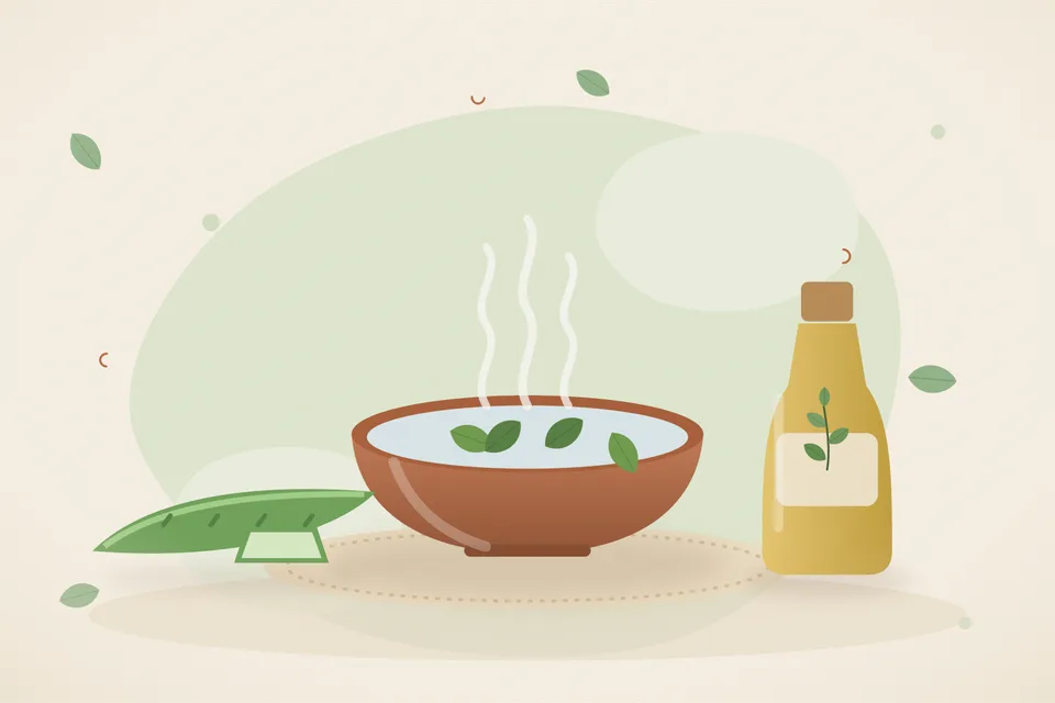 Illustrated still life with aloe vera.
