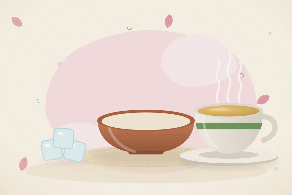 Illustrated still life with ice.