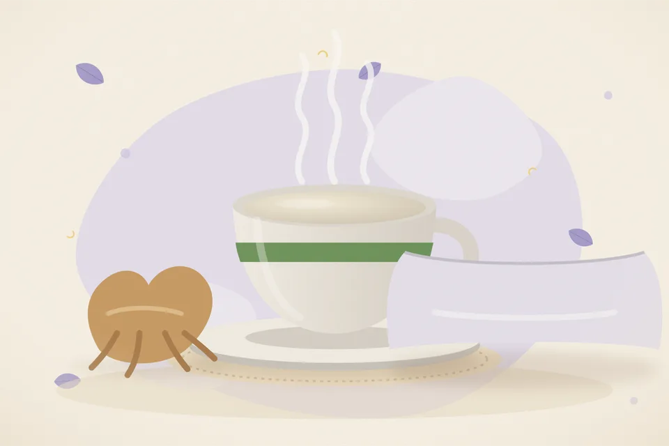 Illustrated still life with ashwagandha root.
