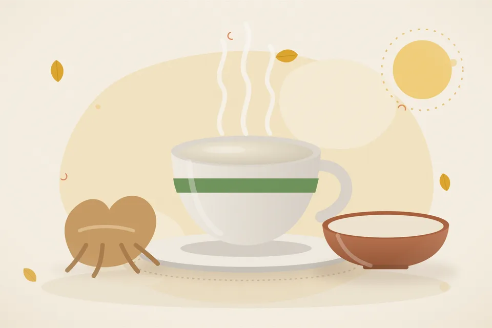 Illustrated still life with ashwagandha root.