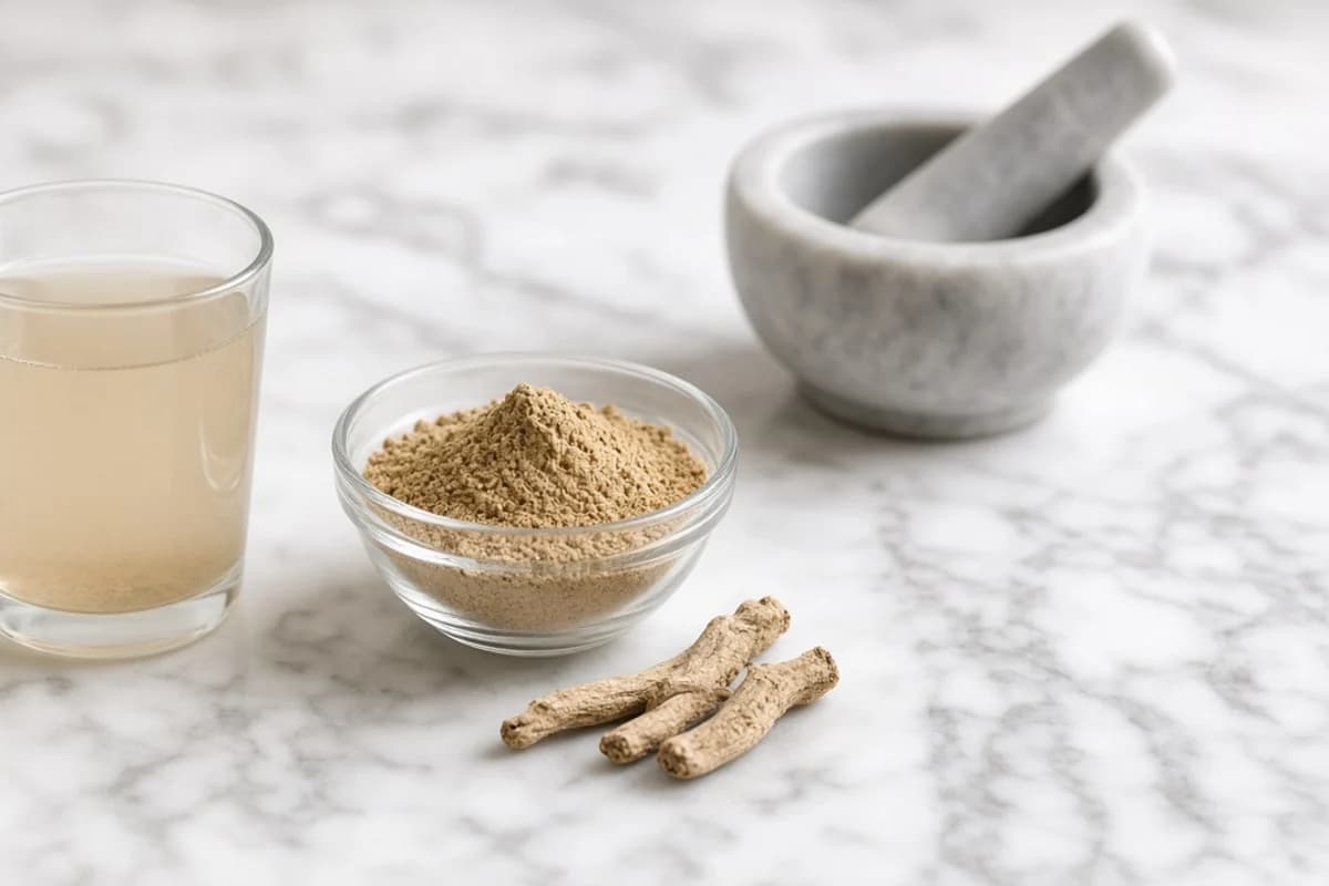 Illustrated still life with ashwagandha root.