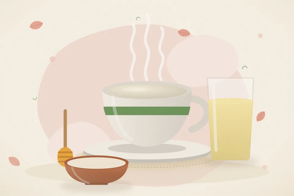 Illustrated still life with honey.