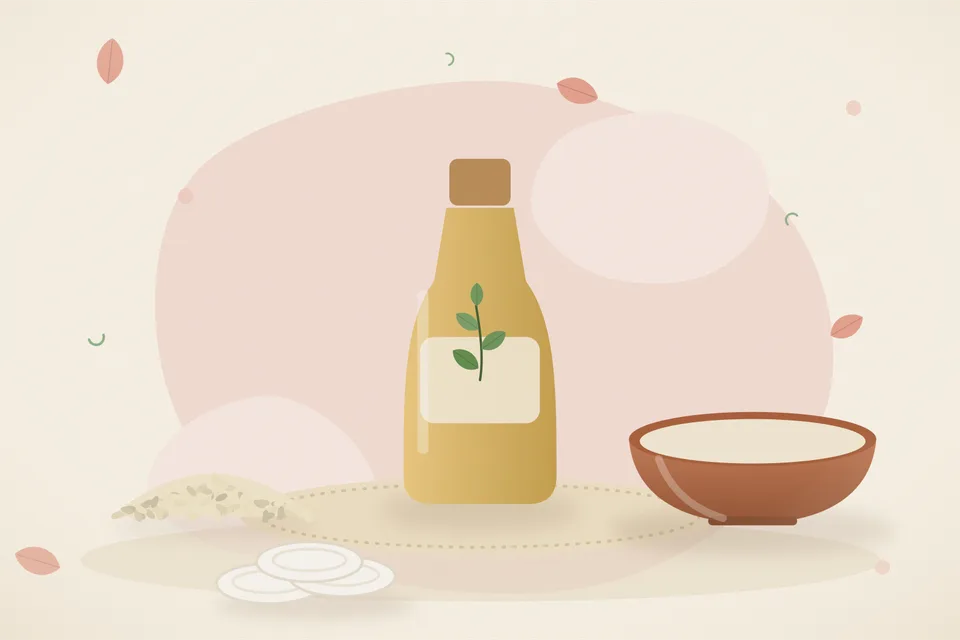 Illustrated still life with sesame seeds.