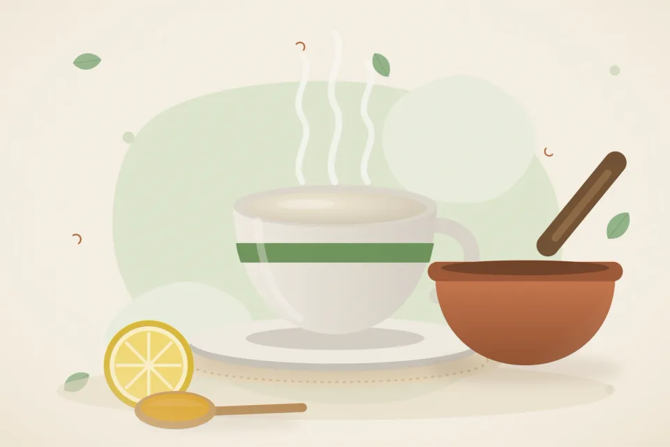 Illustrated still life with lemon.