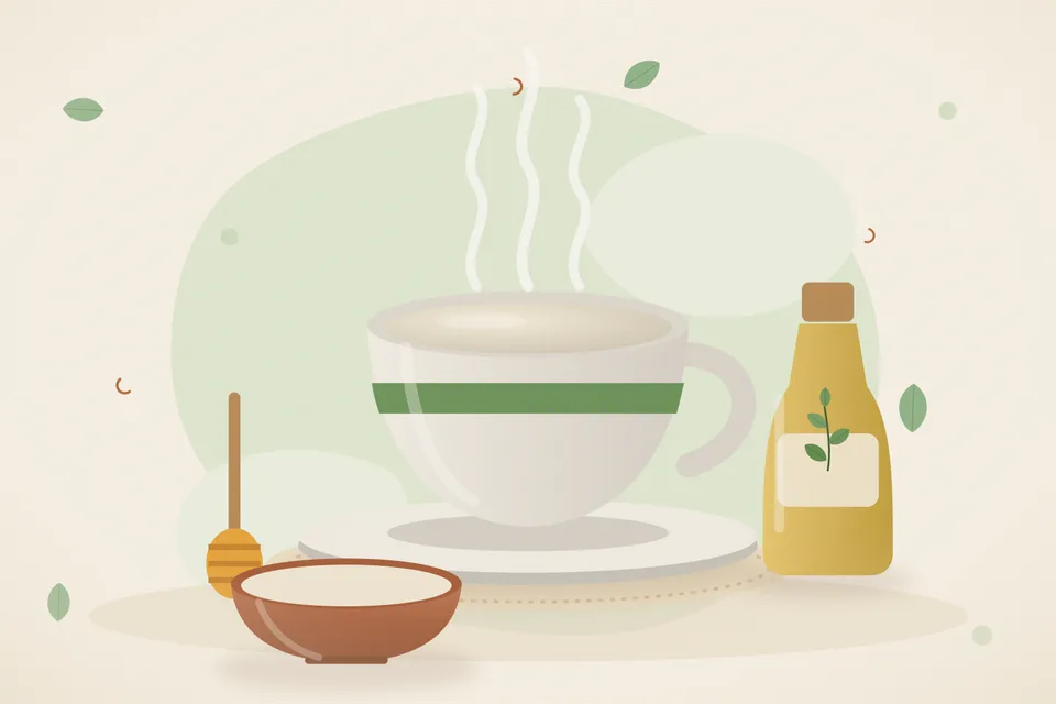 Illustrated still life with honey.