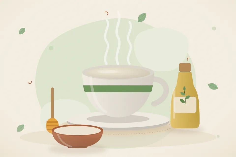 Illustrated still life with honey.