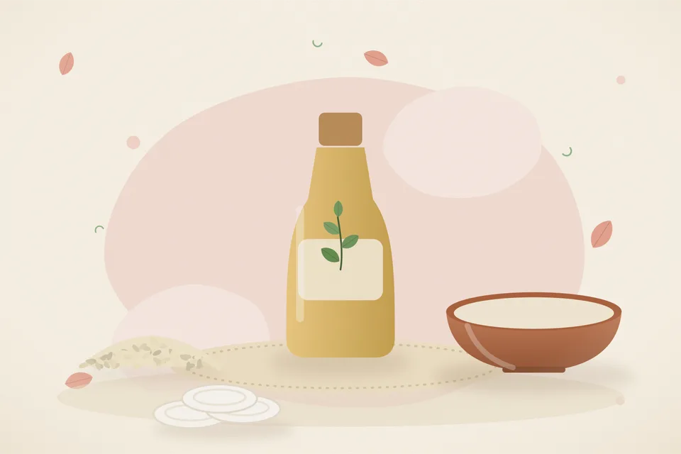 Illustrated still life with sesame seeds.