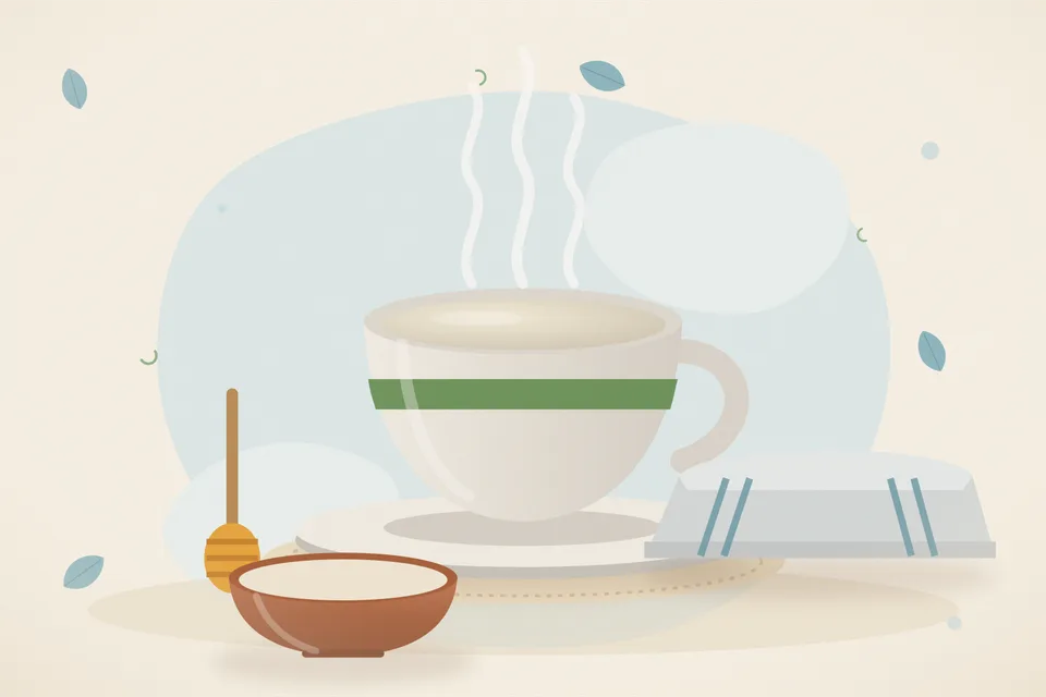 Illustrated still life with honey.