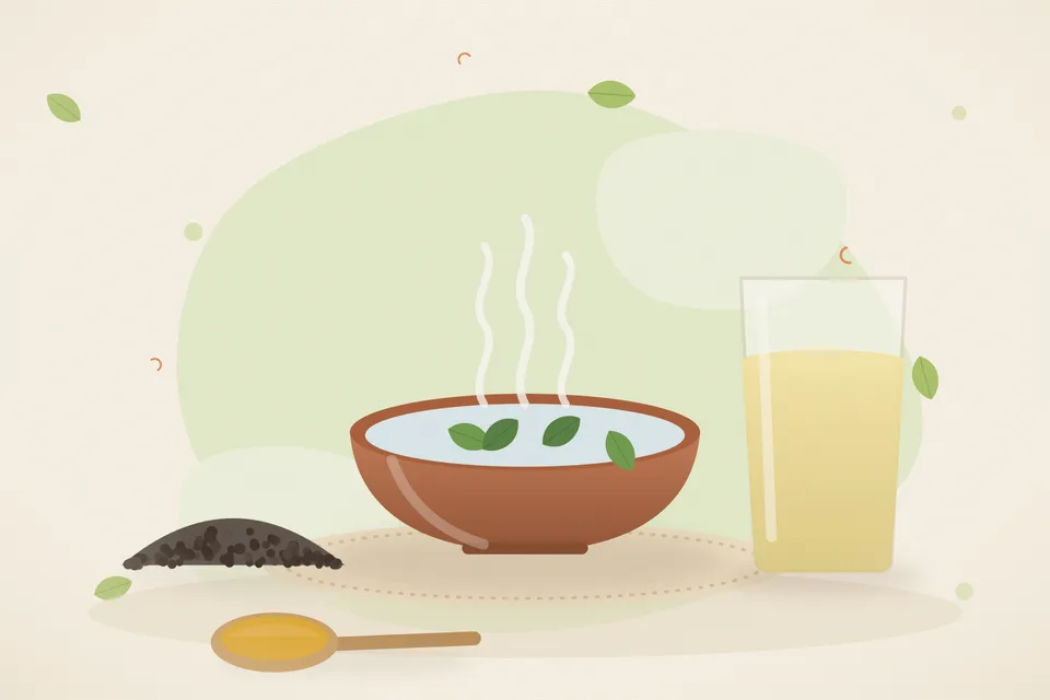 Illustrated still life with black pepper.
