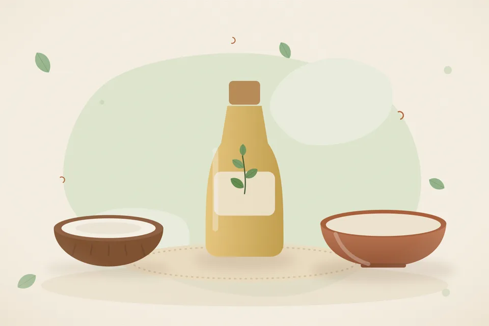 Illustrated still life with coconut.