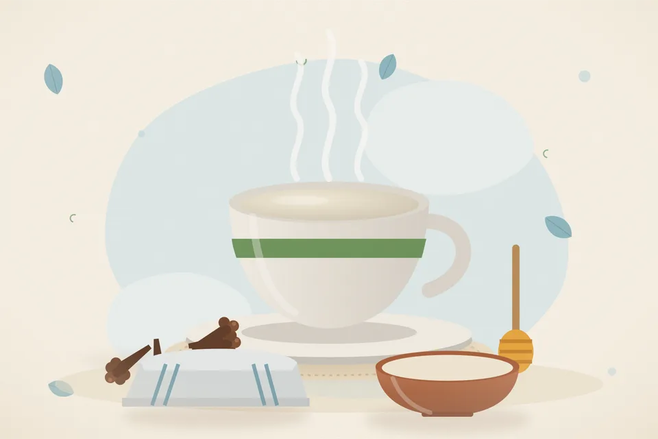 Illustrated still life with cloves, honey.