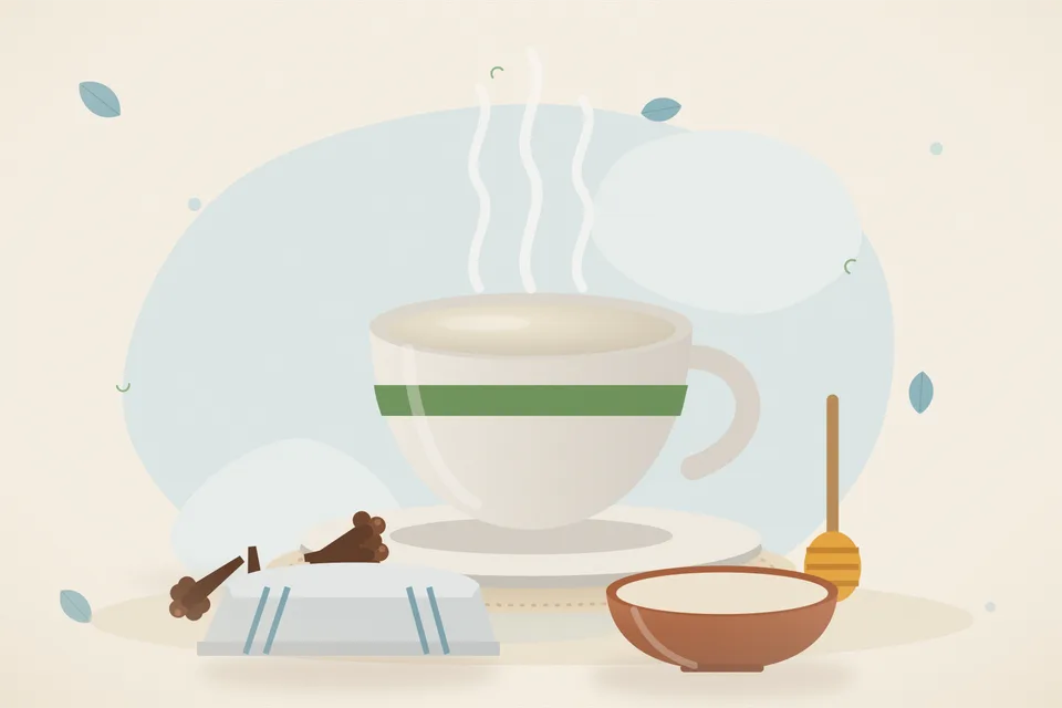 Illustrated still life with cloves, honey.