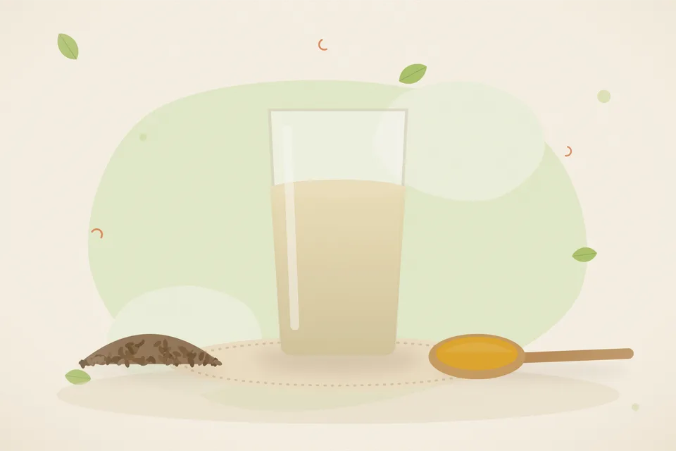 Illustrated still life with cumin seeds.