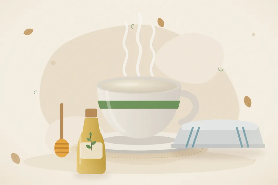 Illustrated still life with honey.