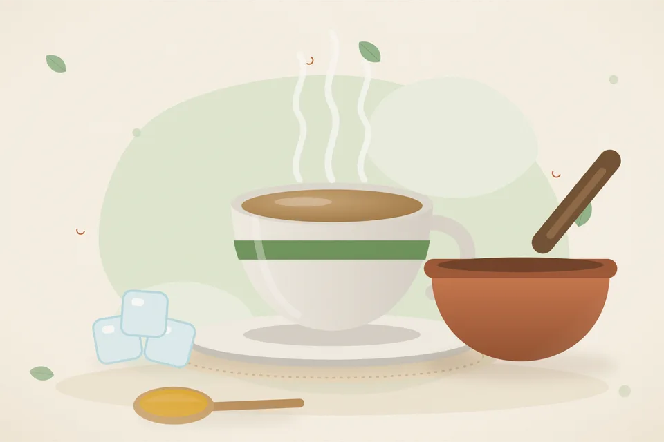 Illustrated still life with ice.
