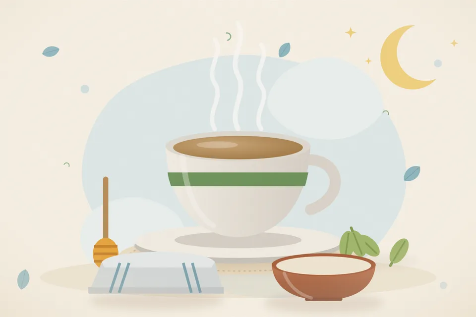 Illustrated still life with honey, cardamom.