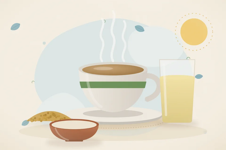 Illustrated still life with fenugreek seeds.