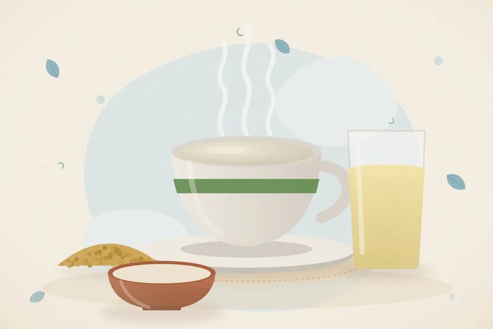 Illustrated still life with fenugreek seeds.