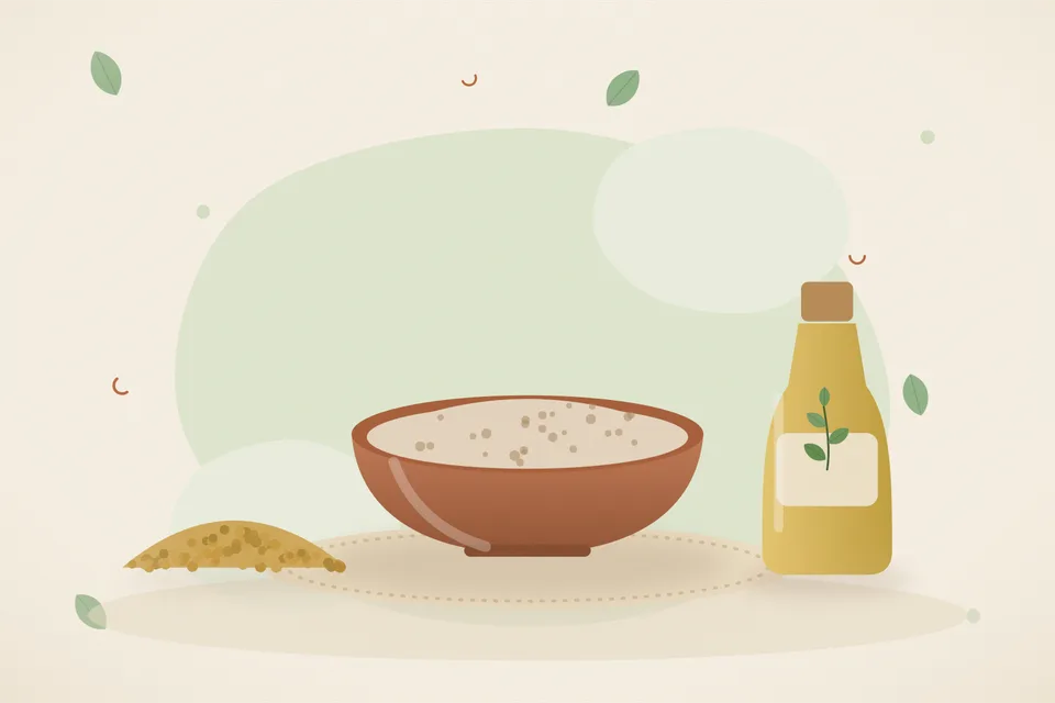 Illustrated still life with fenugreek seeds.