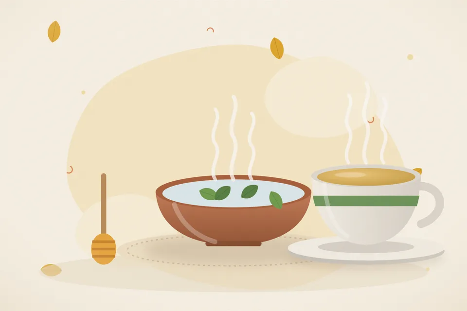 Illustrated still life with honey.