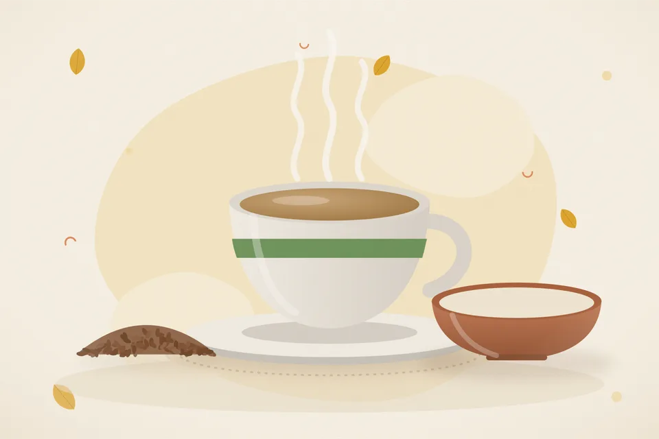 Illustrated still life with flaxseeds.
