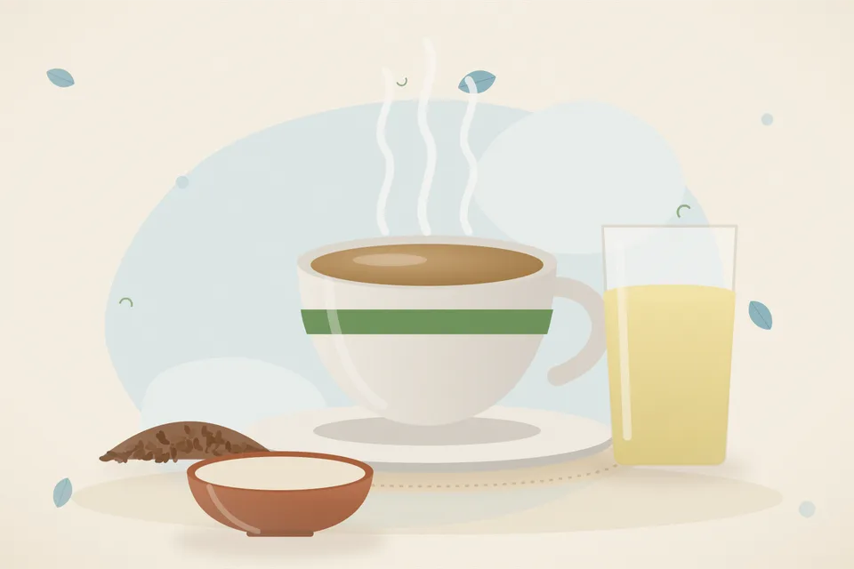 Illustrated still life with flaxseeds.