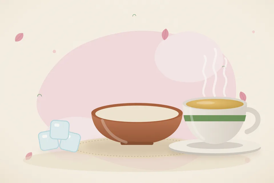 Illustrated still life with ice.
