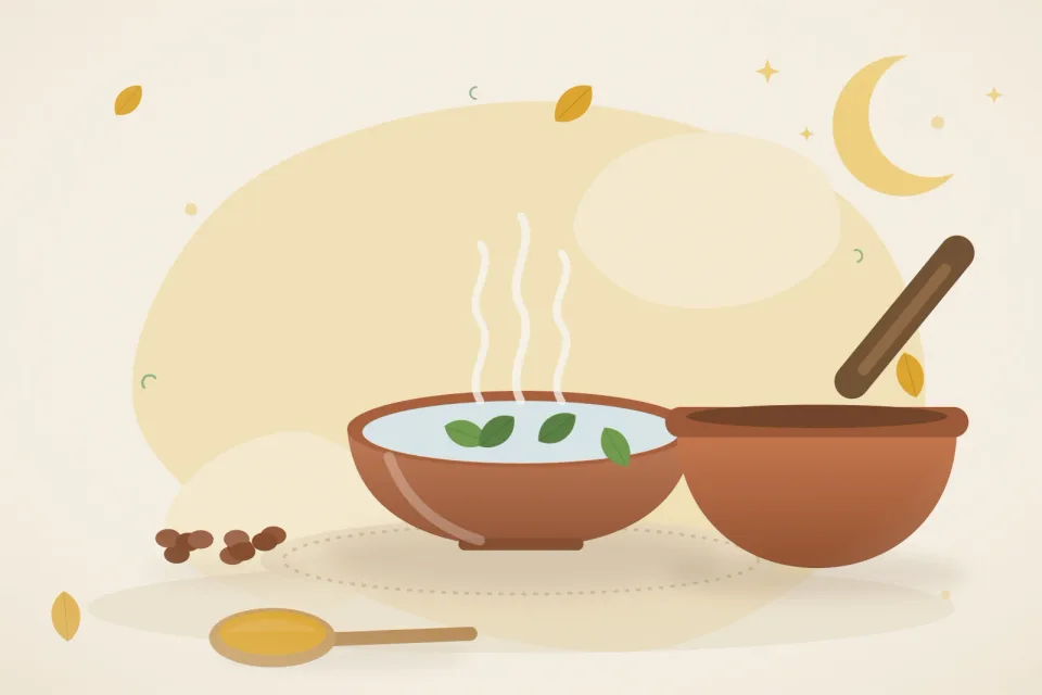 Illustrated still life with raisins.