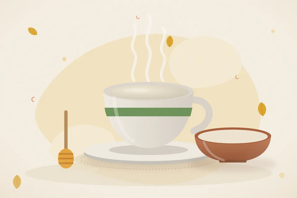 Illustrated still life with honey.