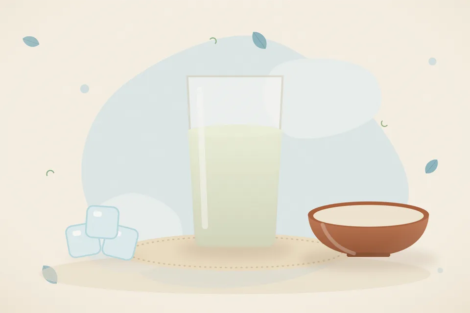 Illustrated still life with ice.
