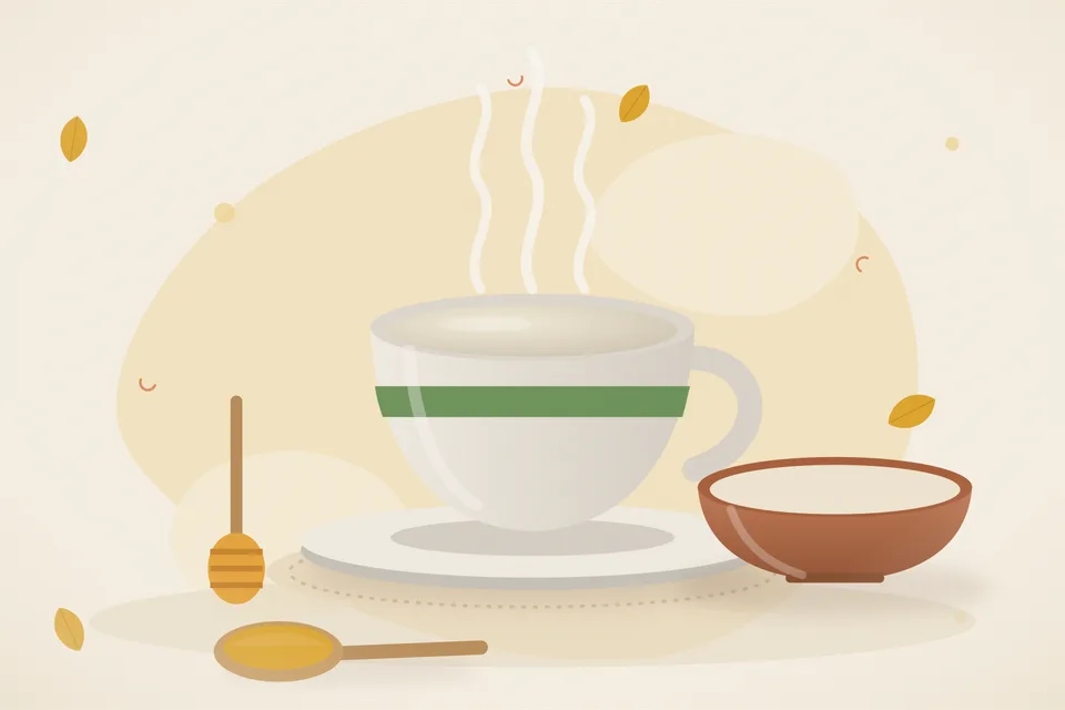 Illustrated still life with honey.