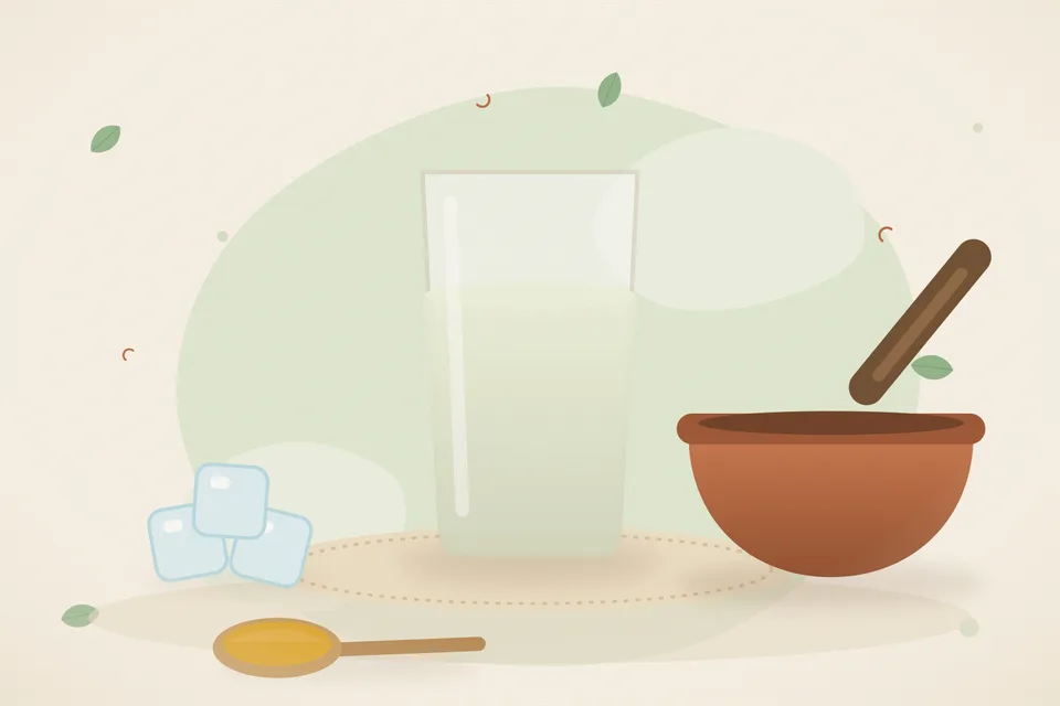 Illustrated still life with ice.