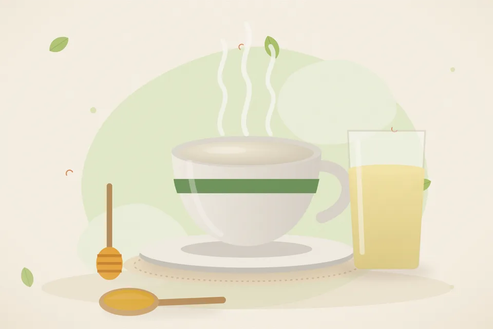 Illustrated still life with honey.
