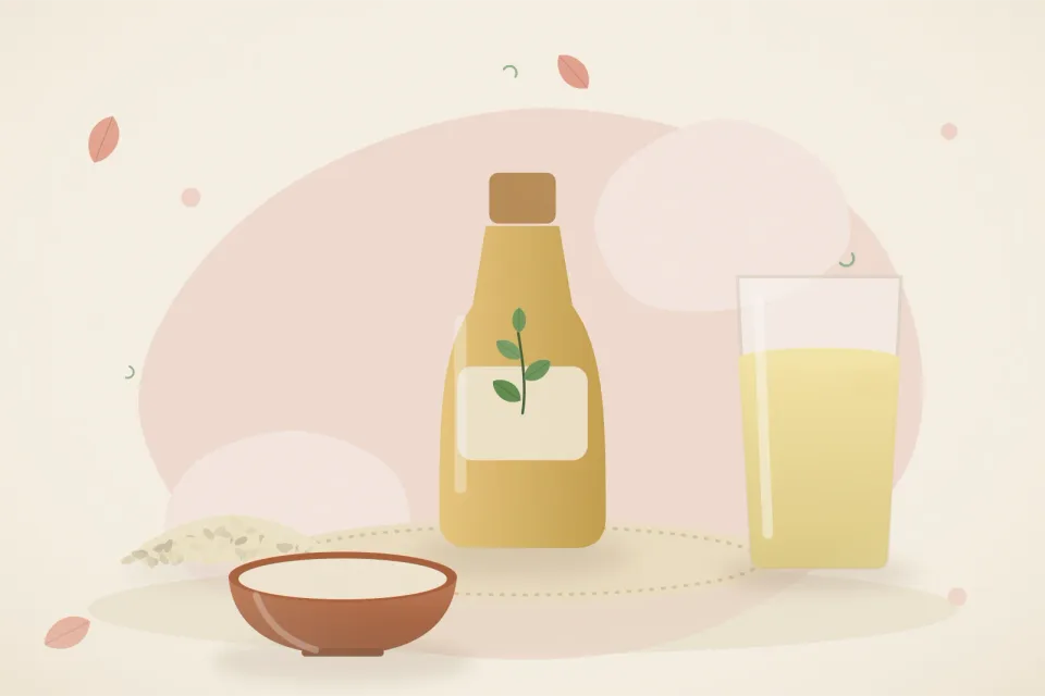 Illustrated still life with sesame seeds.