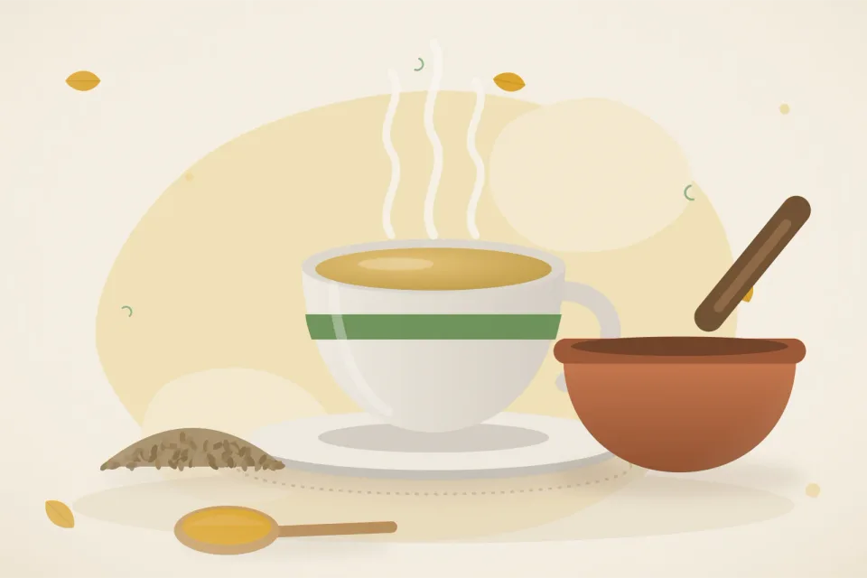 Illustrated still life with ajwain seeds.