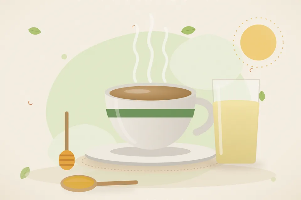 Illustrated still life with honey.