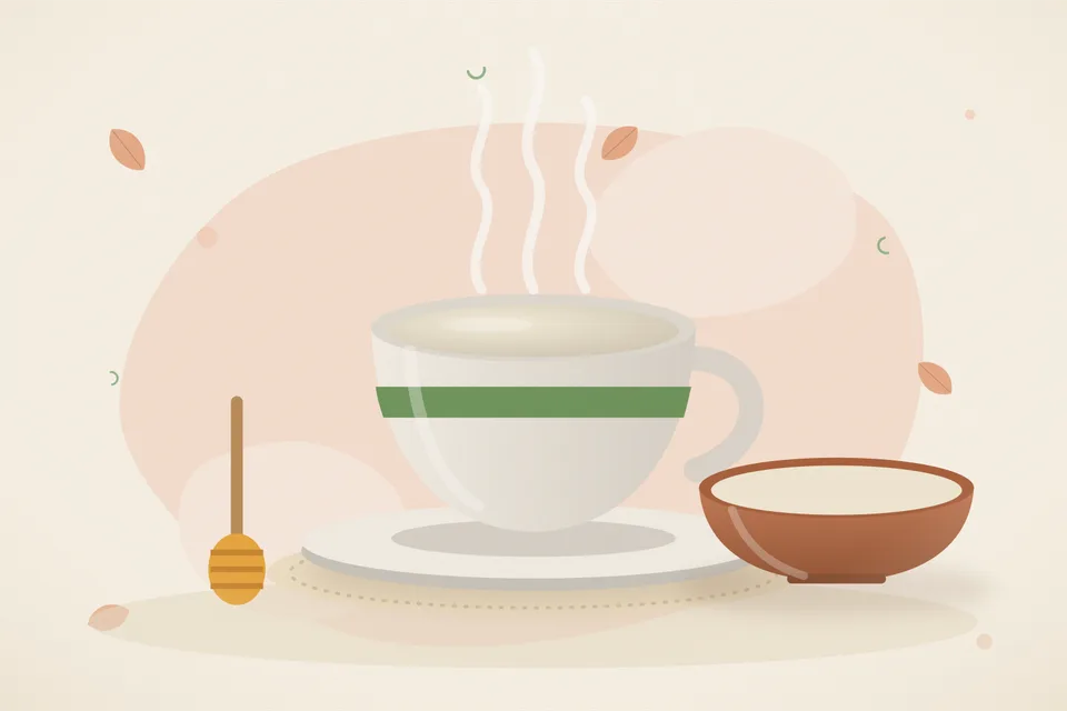 Illustrated still life with honey.