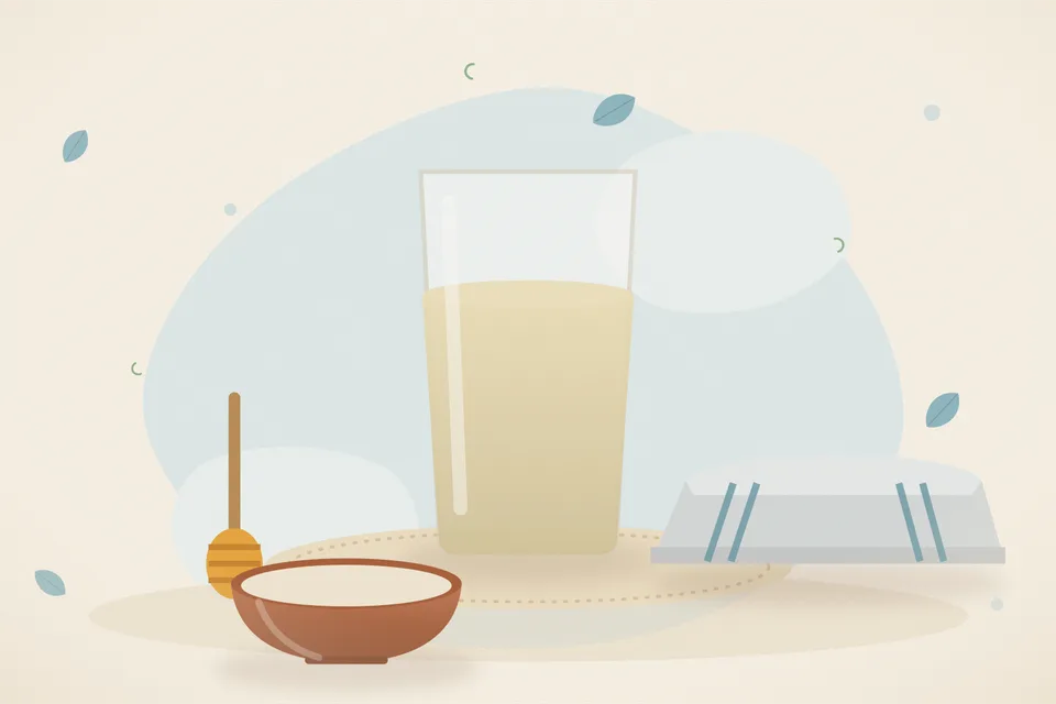 Illustrated still life with honey.