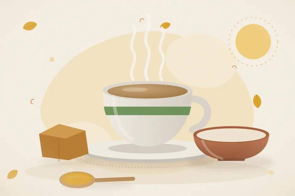 Illustrated still life with jaggery.
