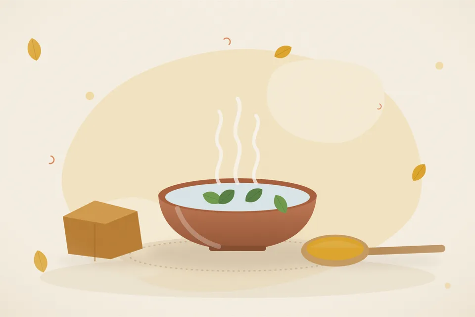 Illustrated still life with jaggery.