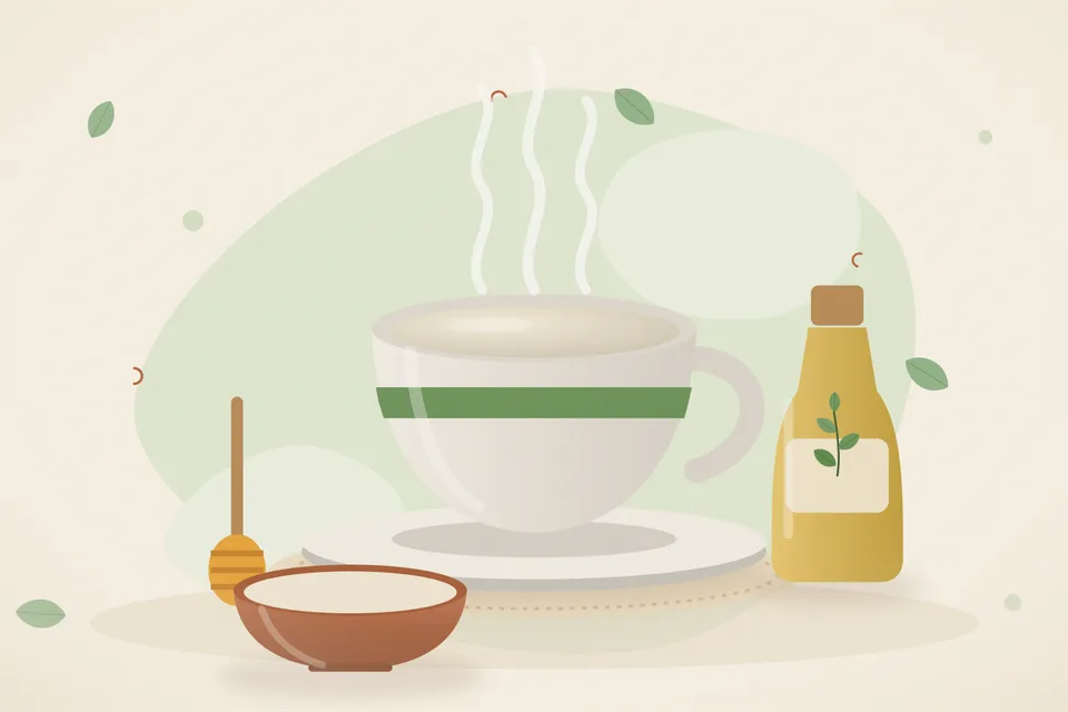 Illustrated still life with honey.