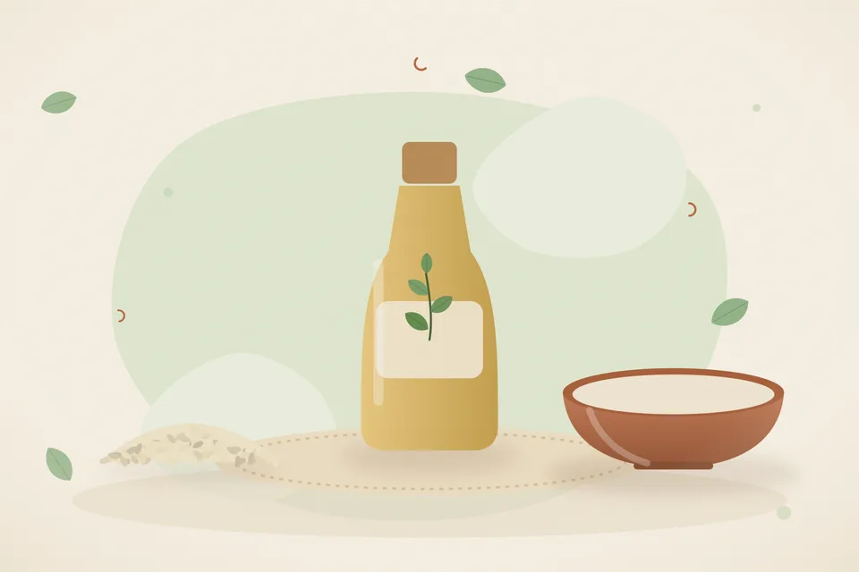 Illustrated still life with sesame seeds.