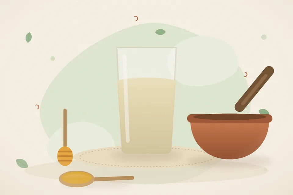 Illustrated still life with honey.