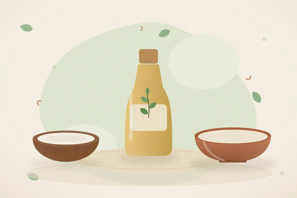 Illustrated still life with coconut.
