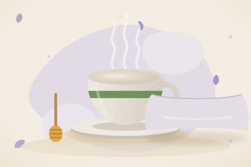 Illustrated still life with honey.