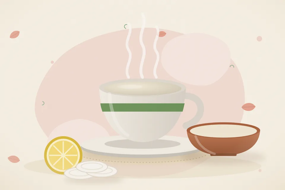 Illustrated still life with lemon.