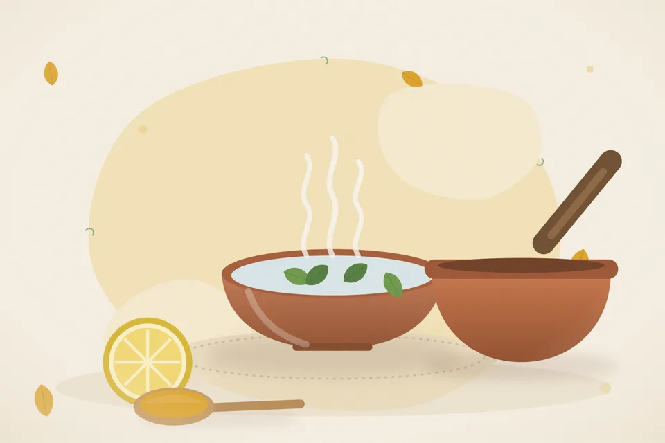 Illustrated still life with lemon.